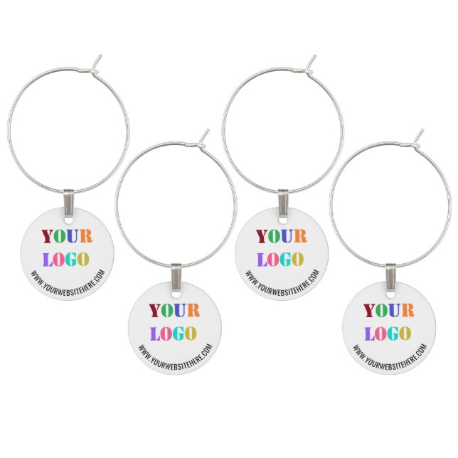 Custom Your Business Logo and Text Wine Charm (Staggered)