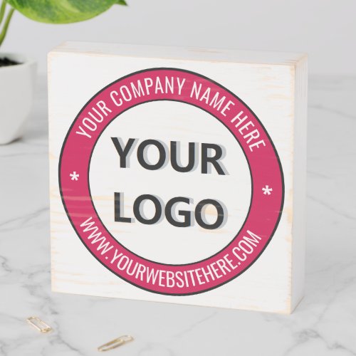 Custom Your Business Logo and Text Wooden Box Sign
