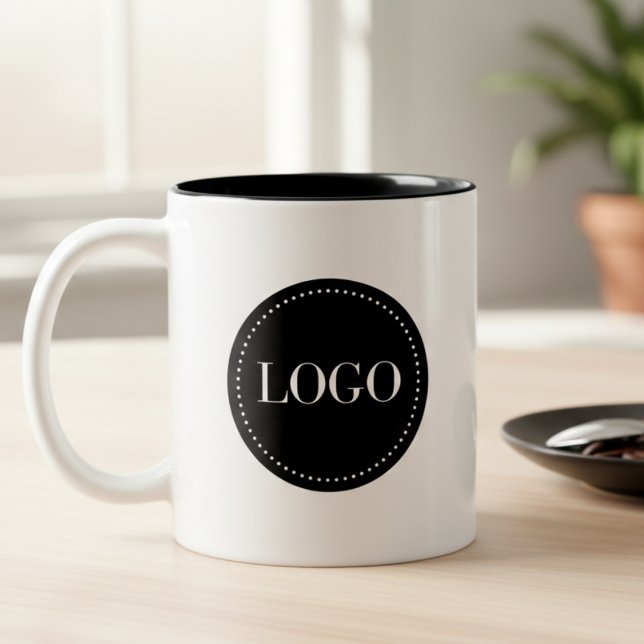 Custom Your Business Logo Branded  Two-Tone Coffee Mug (Creator Uploaded)