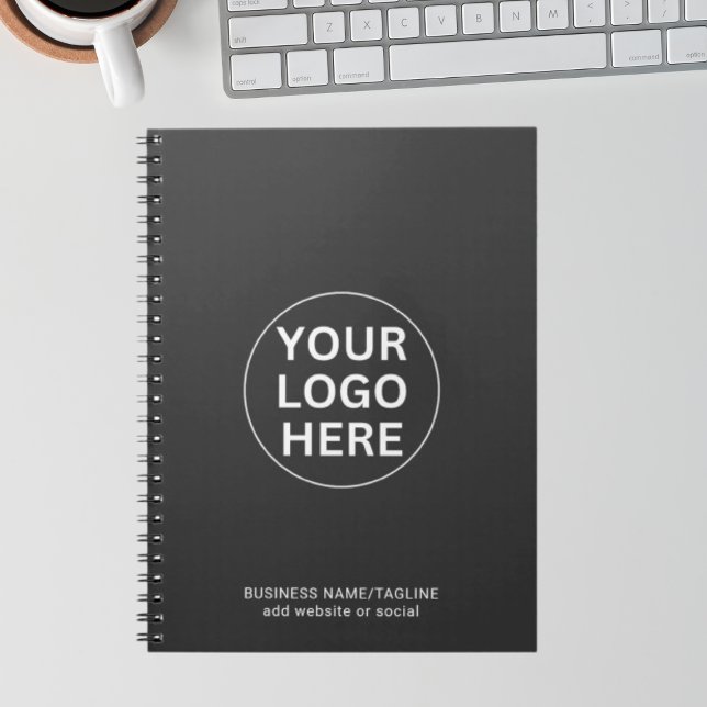 Custom Your Business Logo Clean Gray Professional  Notebook (Creator Uploaded)