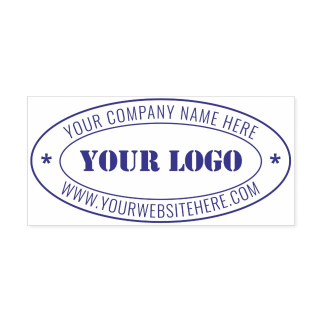 Custom Your Business Logo Name Info Oval Stamp (Design)