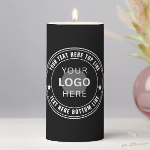 Custom Your Business Logo Name Template Pillar Candle
