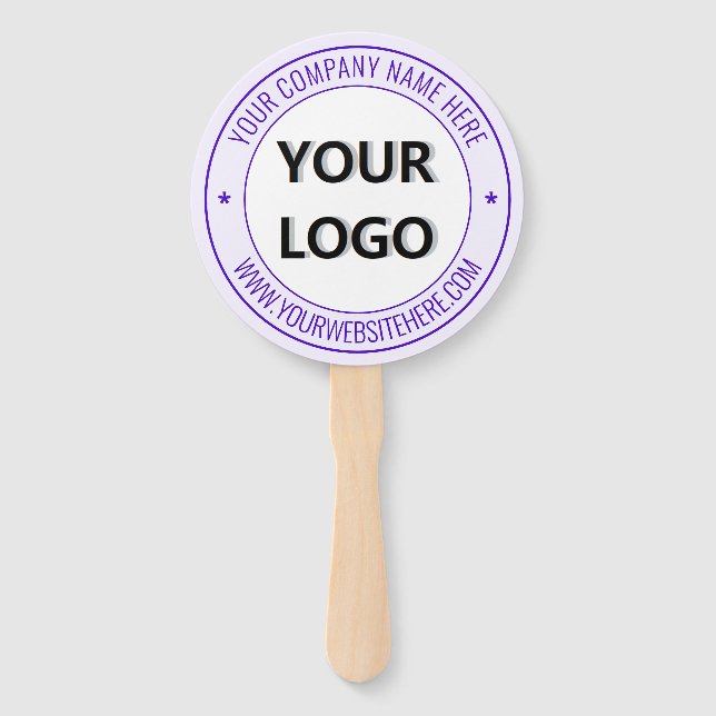 Custom Your Business Logo Name Text Info Hand Fan (Front)