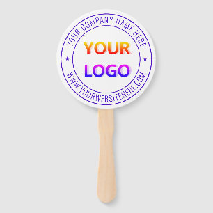Custom Your Business Logo Name Text Info Hand Fan