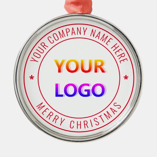 Custom Your Business Logo Office Christmas Party Metal Ornament