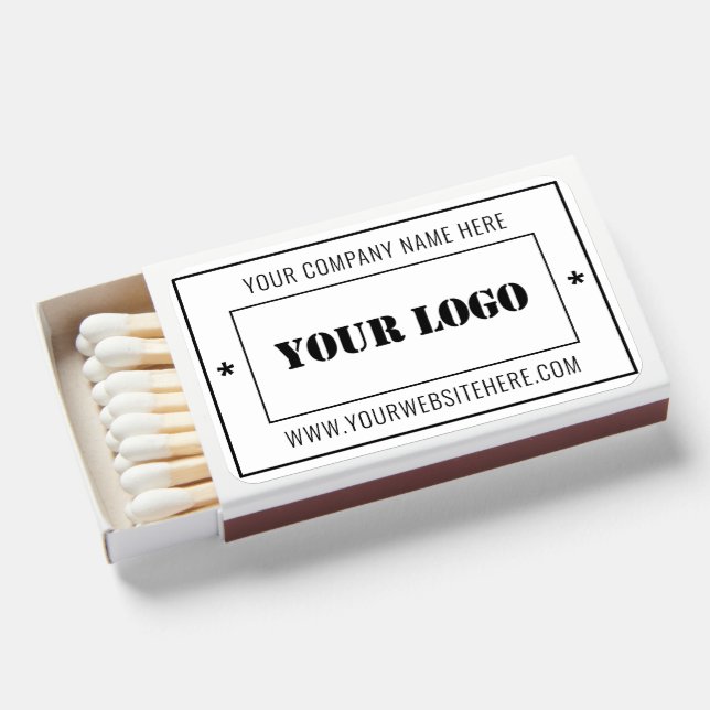 Custom Your Business Logo Professional Modern  Matchboxes (Front Open)