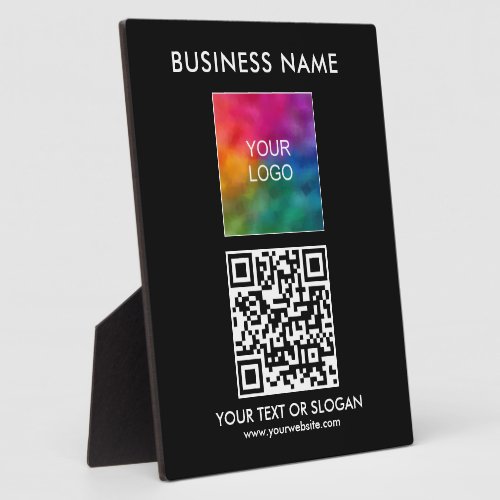 Custom Your Business Logo Slogan QR Code Template Plaque
