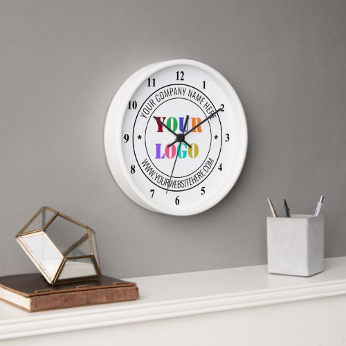 Custom Your Business Logo Text Clock Promotional