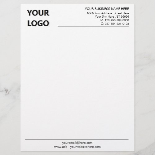 Custom Your Business Logo Text Info Letterhead