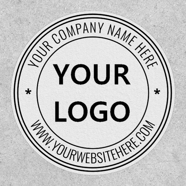 Custom Your Business Logo Text Name Round Patch (Front)