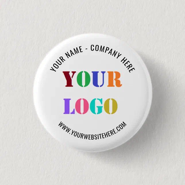 Custom Your Business Logo Text Promotional Button | Zazzle