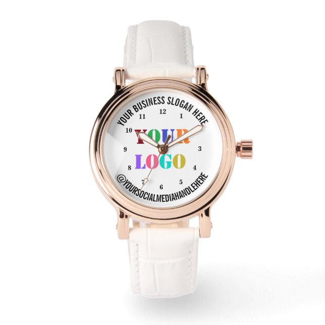 Custom Your Business Logo Text Social Media Watch (Front)