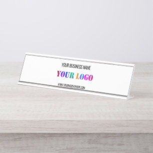 Custom Your Business Logo Website Desk Name Plate