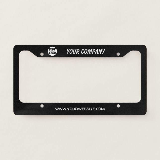 Custom Your Business Logo | Your Name and Website  License Plate Frame (Front)