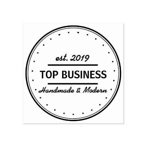 Custom Your Business  Name and Tagline Rubber Stamp