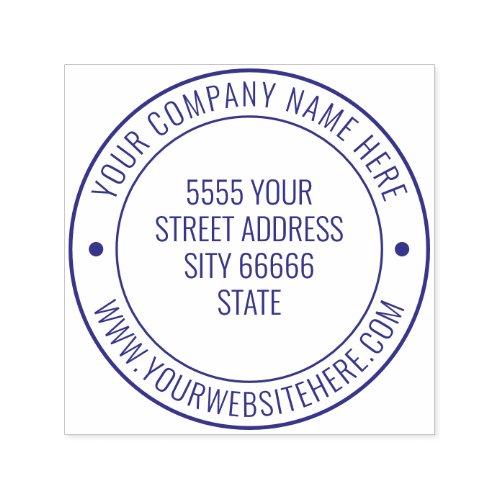 Custom Your Business Name Info Address Round Stamp