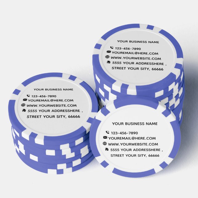 Custom Your Business Name Text Info Poker Chips (Stack)