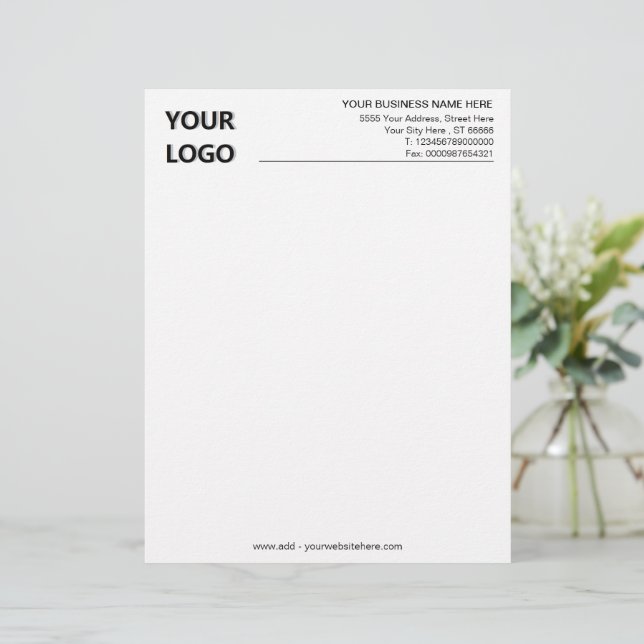 Custom Your Business Office Letterhead with Logo (Standing Front)