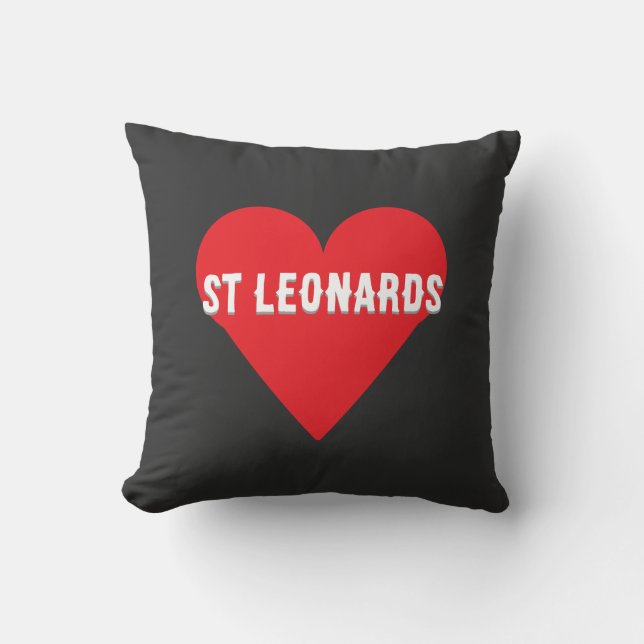 Custom your city or St Leonards heart Throw Pillow (Front)