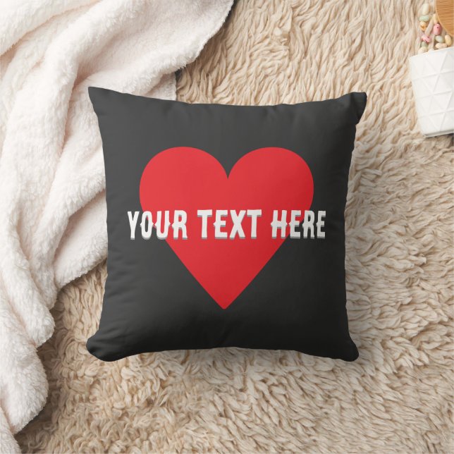 Custom your city or team heart Throw Pillow  (Blanket)