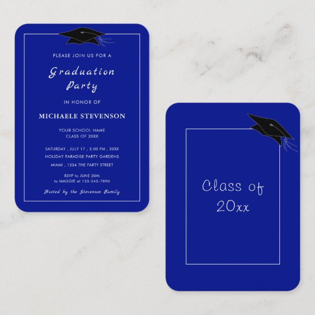Custom Your Colors and Font Graduation Invitation (Front/Back)