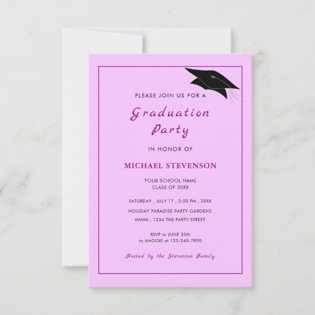 Custom Your Colors and Font Graduation Invitation (Front)
