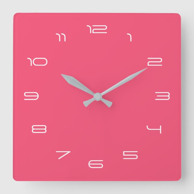 Custom Your Colors Numbers Font Pink Wall Clock (Front)