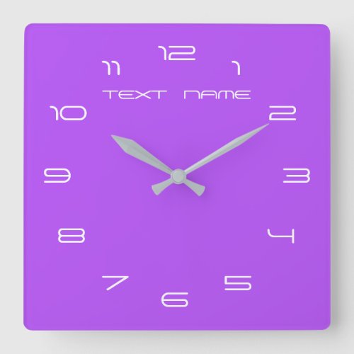 Custom Your Colors Text Numbers Font Personalized Square Wall Clock