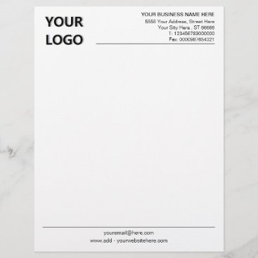 Custom Your Company Letterhead with Logo Text Info