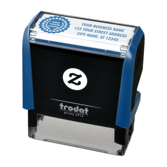 Custom Your Company Logo Address Self-inking Stamp