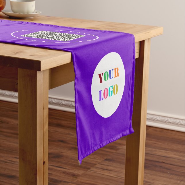Custom Your Company Logo and QR Code Table Runner (In Situ)