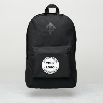 Custom Your Company Logo And Text Backpack by Migned at Zazzle