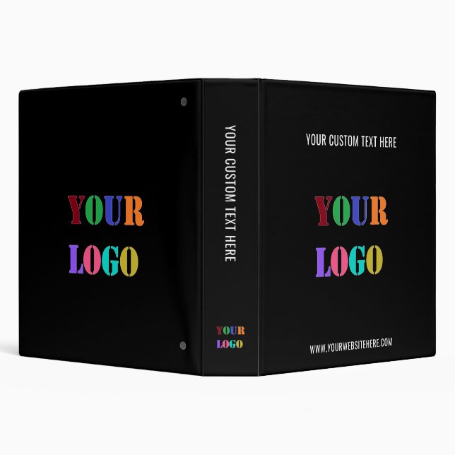 Custom Your Company Logo and Text Business Binder (Background)