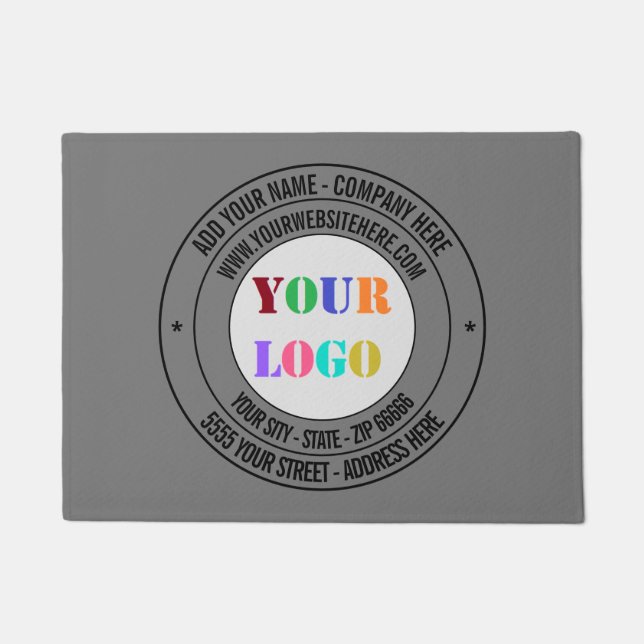 Custom Your Company Logo and Text Business Doormat (Front)
