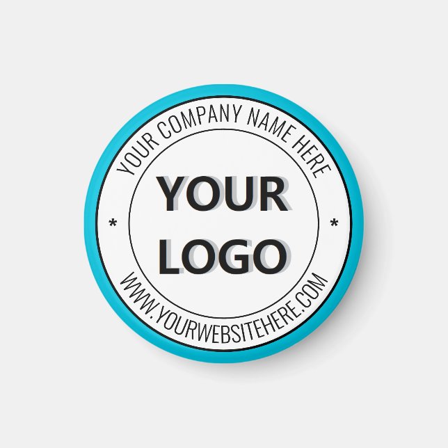 Custom Your Company Logo and Text Business Magnet (Front)