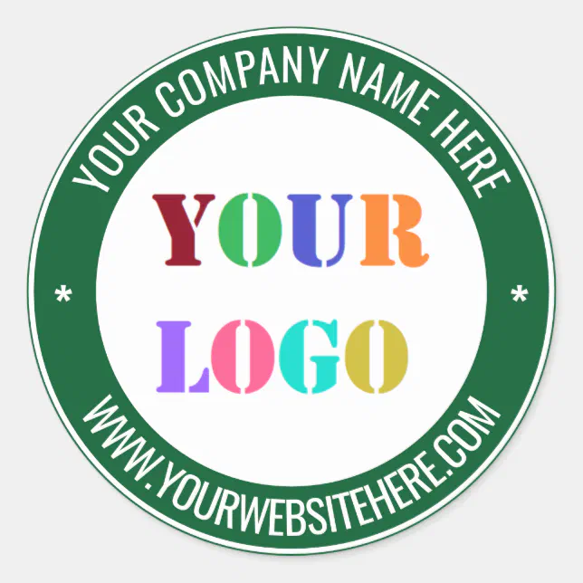 Custom Your Company Logo and Text Business Sticker | Zazzle