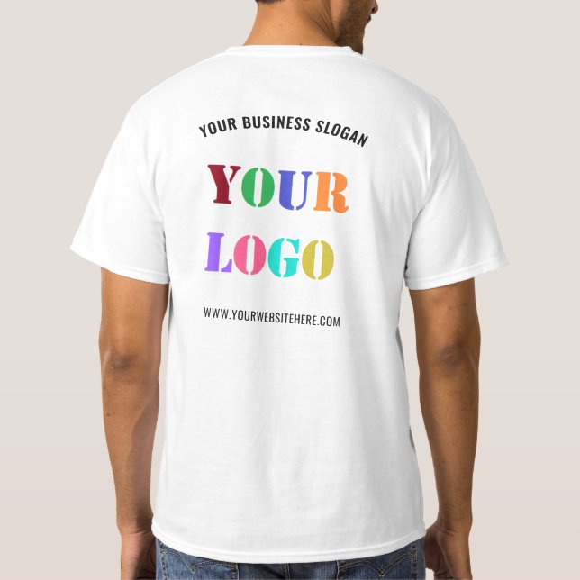 Custom Your Company Logo and Text Business T-Shirt (Back)