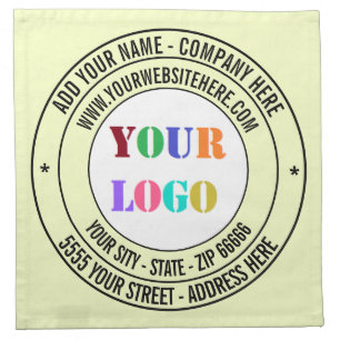 Custom Your Company Logo and Text Cloth Napkin
