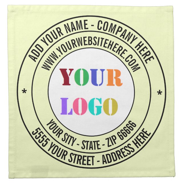 Custom Your Company Logo and Text Cloth Napkin (Front)