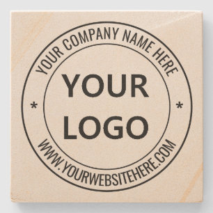 Custom Your Company Logo and Text Stone Coaster