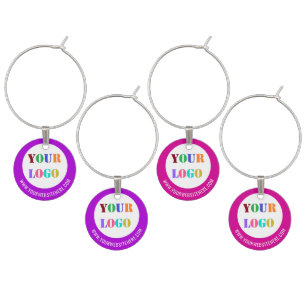 Custom Your Company Logo and Text Wine Charm