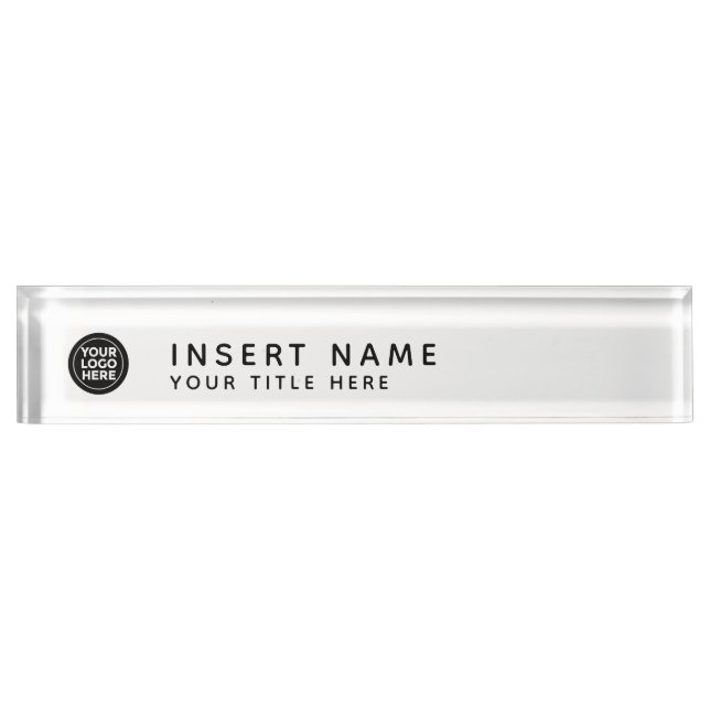 Custom Your Company Logo Desk Name Plate (Front)