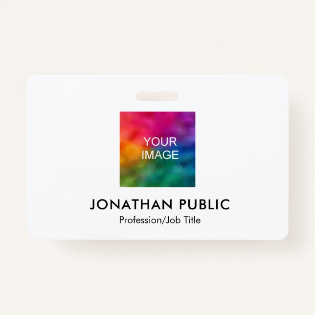 Custom Your Company Logo Here Employee Photo Badge (Front)
