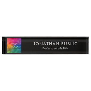 Custom Your Company Logo Or Image Here Template Desk Name Plate
