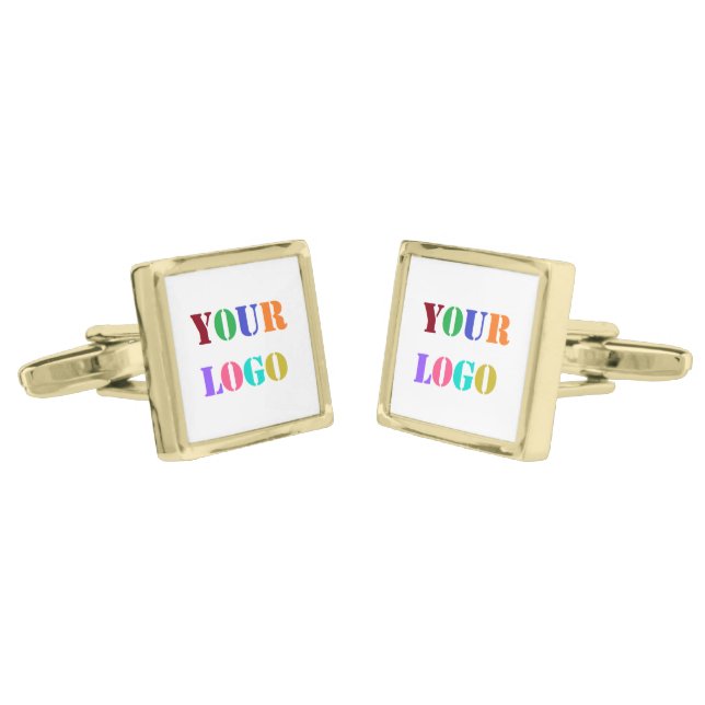 Custom Your Company Logo Photo Business Cufflinks (Angled)