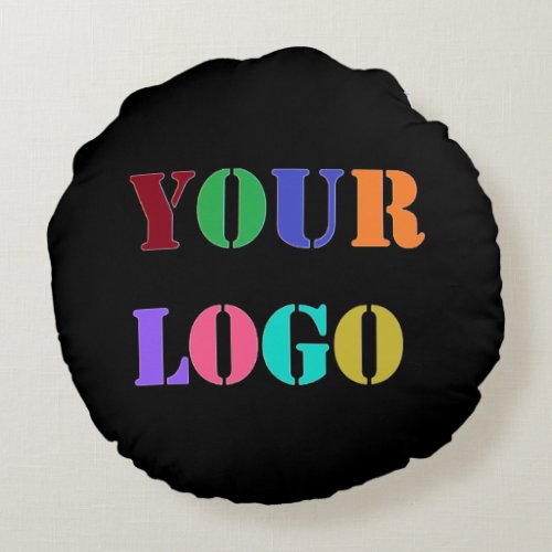 Custom Your Company Logo Round Pillow Choose Color