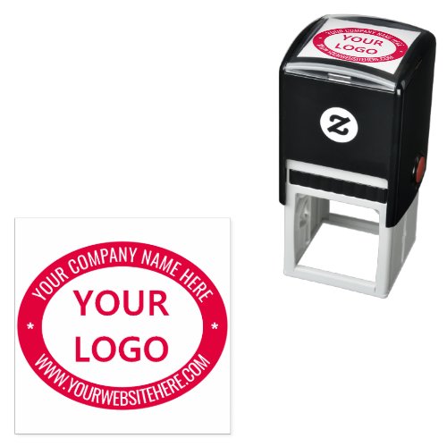 Custom Your Company Logo Text and Color Oval Stamp
