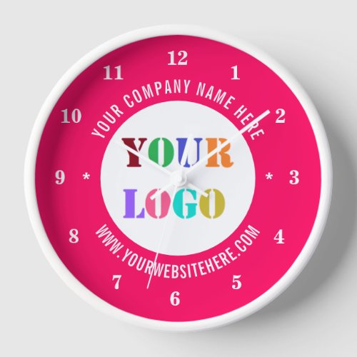 Custom Your Company Logo Text Clock _ Choose Color