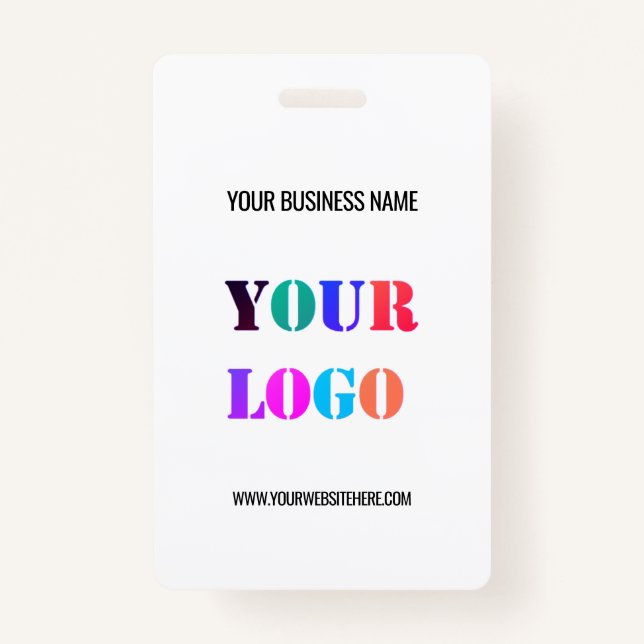 Custom Your Company Logo Text Name Business Badge (Front)
