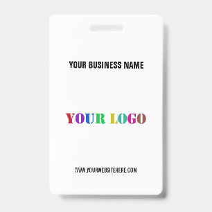 Custom Your Company Logo Text Name Business Badge
